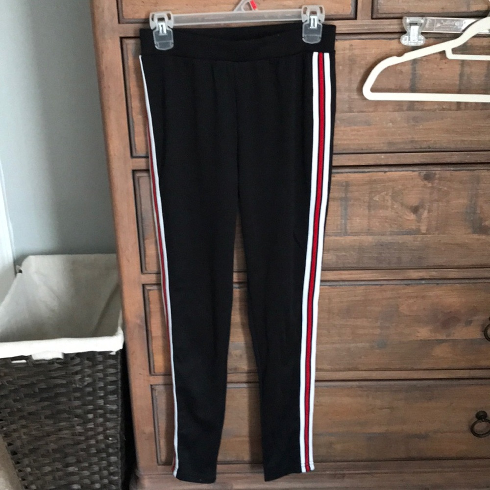 Striped elastic pants